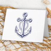 Nautical Sailor Navy Blue Anker Blank Note Kaart