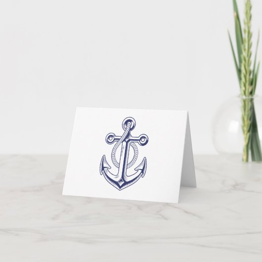 Nautical Sailor Navy Blue Anker Blank Note Kaart (Voorkant)