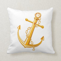 Nautical Sailor Ocean Beach Gold Anchor 