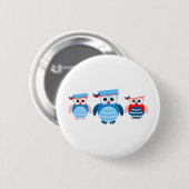 Nautical Sailor Owls Ronde Button 5,7 Cm (Voorkant /achterkant)
