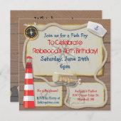 Nautical Sailor Party Invitation Kaart (Voorkant / Achterkant)