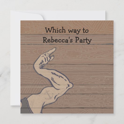 Nautical Sailor Party Invitation Kaart (Achterkant)