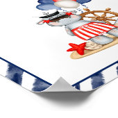 Nautical Sailor Peuter Verjaardag Boot Favor Sign Poster (Hoek)
