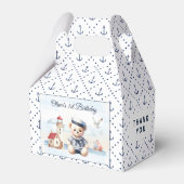 Nautical Sailor Schattige Beer 1e Verjaardag Klein Bedankdoosjes (Voorkant Zijde)