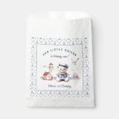 Nautical Sailor Schattige Beer Zomer 1e Verjaardag Bedankzakje (Voorkant)