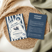 Nautical Sailor Stripe Shell en Pet Bachelorette Kaart