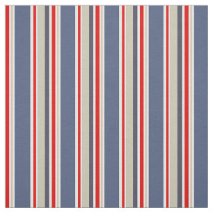 Nautical Sailor Stripes Rood Wit Blauw Grijs Beige Stof
