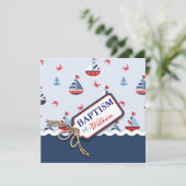 Nautical Sailships Anchor Crabs Baptisme Kaart (Staand voorkant)
