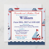 Nautical Sailships Anchor Crabs Baptisme Kaart (Achterkant)