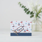Nautical Sailships Baby Shower-uitnodigingen Informatiekaartje (Staand voorkant)