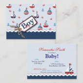 Nautical Sailships Baby Shower-uitnodigingen Informatiekaartje (Voorkant / Achterkant)