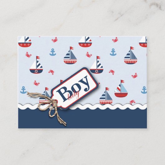Nautical Sailships Baby Shower-uitnodigingen Informatiekaartje (Voorkant)