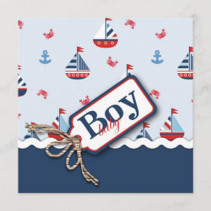 Nautical Sailships Baby Shower-uitnodigingen Kaart