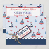 Nautical Sailships Baptisme Kaart (Voorkant / Achterkant)