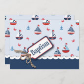 Nautical Sailships Baptisme Kaart (Voorkant / Achterkant)