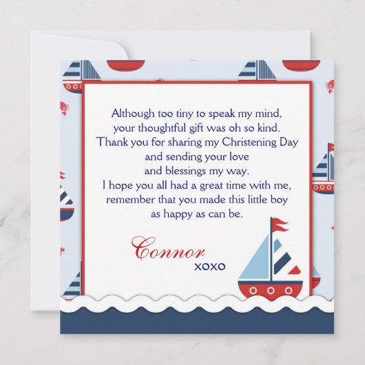 Nautical Sailships Dankuwel Bedankkaart (Achterkant)