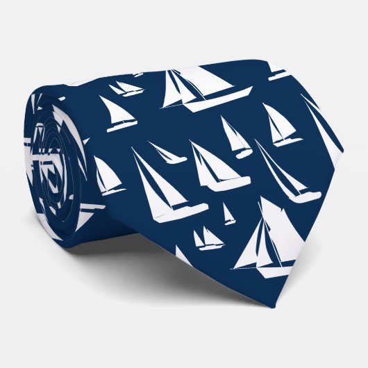 Nautical Sailships Stropdas (Opgerold)