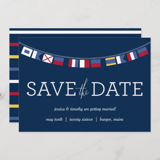 Nautical Save the Date (Voorkant / Achterkant)