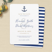 Nautical Save the Date Blue Anker Invitation Kaart