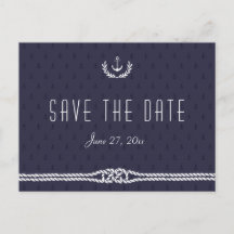 Nautical Save the Date Briefkaarten Blue Anchors