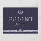 Nautical Save the Date Briefkaarten Blue Anchors (Voorkant)