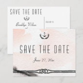 Nautical Save the Date Briefkaarten Waterverf Peac (Voorkant / Achterkant)