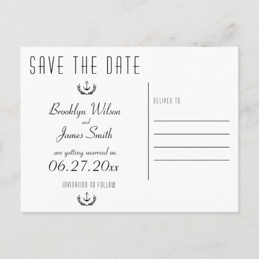 Nautical Save the Date Briefkaarten Waterverf Peac (Achterkant)