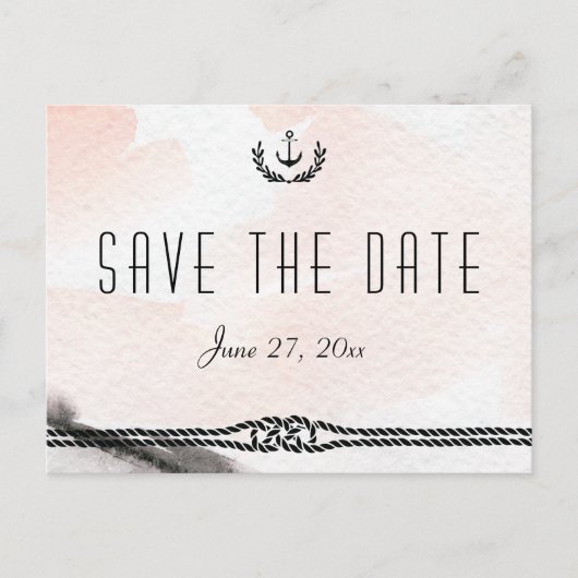 Nautical Save the Date Briefkaarten Waterverf Peac (Voorkant)