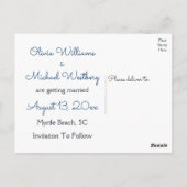 Nautical Save the Date Navy Anchor Verloving Briefkaart (Achterkant)