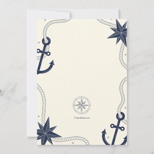 Nautical Save the Date Notice Kaart (Achterkant)