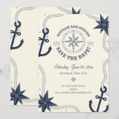 Nautical Save the Date Notice Kaart (Voorkant / Achterkant)