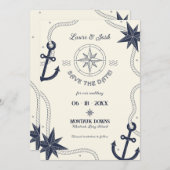 Nautical Save the Date Notice Kaart (Voorkant / Achterkant)