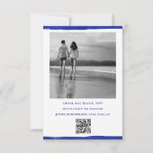 Nautical Save the Date Rustieke Blauwe Verf Foto (Achterkant)