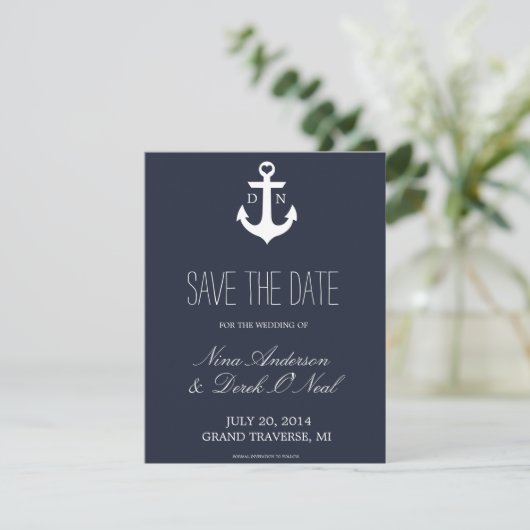 Nautical Save the Date | Weddenschap (Staand voorkant)