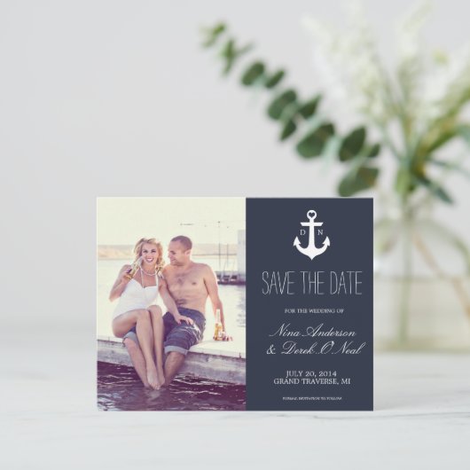 Nautical Save the Date | Weddenschap (Staand voorkant)