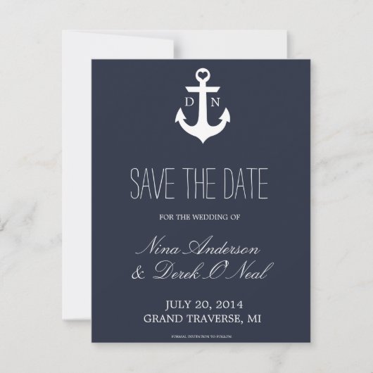 Nautical Save the Date | Weddenschap (Voorkant)