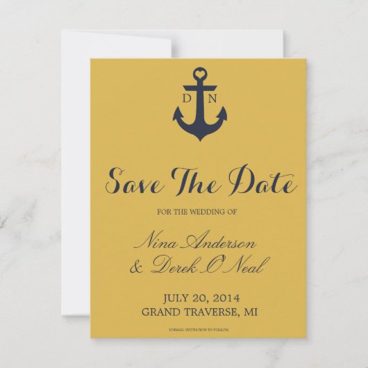 Nautical Save the Date | Weddenschap (Voorkant)