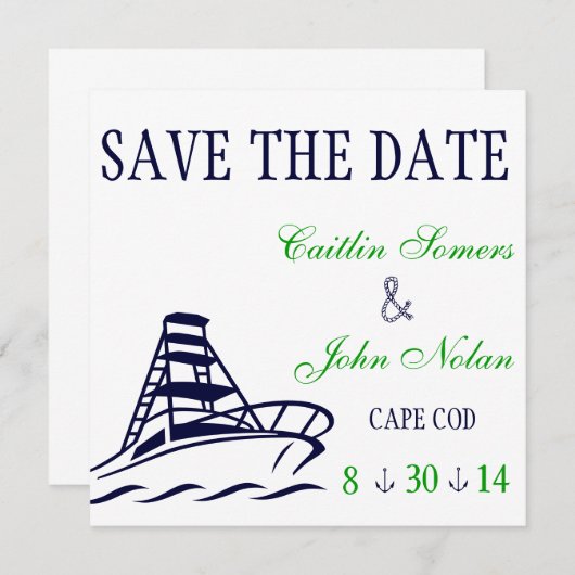 Nautical Save the Date Wedding (Voorkant / Achterkant)
