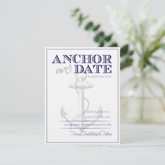 Nautical Save the Dates Date (Staand voorkant)