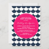 Nautical Scallop Pattern Baby shower Invitation Kaart (Voorkant)
