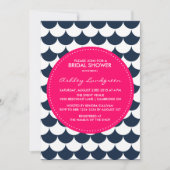 Nautical Scallop Pattern Bridal Shower Uitnodiging (Voorkant)