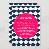 Nautical Scallop Pattern Bridal Shower Uitnodiging (Voorkant / Achterkant)