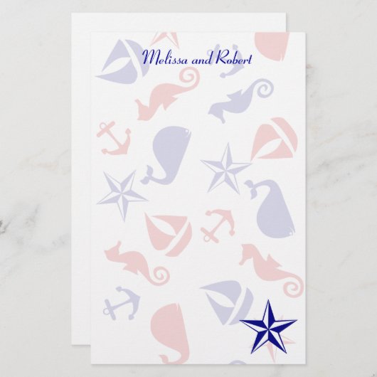 Nautical Scatter Briefpapier (Voorkant / Achterkant)