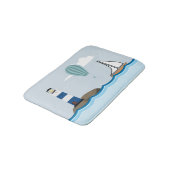 Nautical Scene met vuurtoren en zeilboot Badmat (Gekanteld)