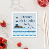 Nautical Scene met vuurtoren en zeilboot Servetten (Insitu)