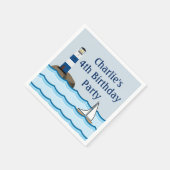 Nautical Scene met vuurtoren en zeilboot Servetten (Hoek)