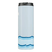 Nautical Scene met vuurtoren en zeilboot Thermosbeker (Achterkant)