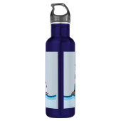 Nautical Scene met vuurtoren en zeilboot Waterfles (Achterkant)