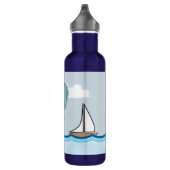 Nautical Scene met vuurtoren en zeilboot Waterfles (Rechts)