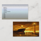 Nautical Scene met vuurtoren Visitekaartje (Voorkant / Achterkant)